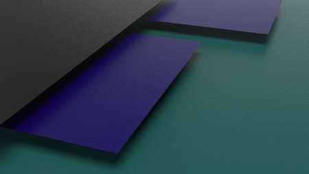 Blue-deep green planes overlap layer on dark space. Background design for text and message website...