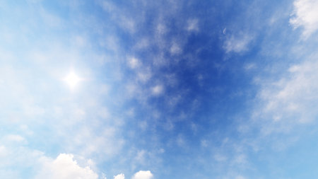 Blue sky and white cloud. 3D illustration. 3D rendering.の写真素材