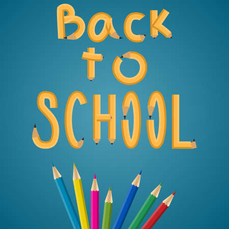 inscription  back to school and pencilのイラスト素材
