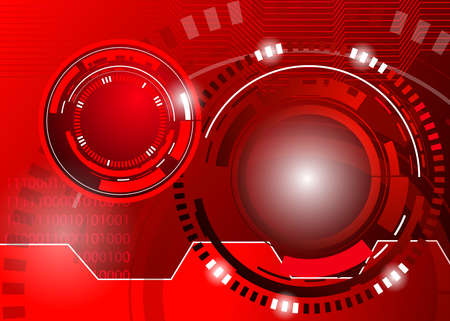circle Vector illustration of red abstract techno backgroundのイラスト素材