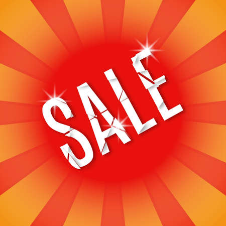 Label with cracked word Sale .Vector Illustrationのイラスト素材