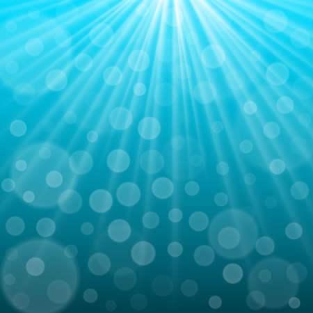 Underwater background with sun rays. Vector Illustration.のイラスト素材