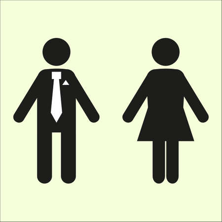 Vector man and woman icons for toilet or restroom signのイラスト素材
