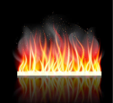 Burn flame fire vector background. Vector illustrationのイラスト素材