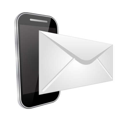 Send an email by phone. sms and mail concept picture.のイラスト素材
