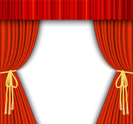 Theater stage with red curtain. のイラスト素材