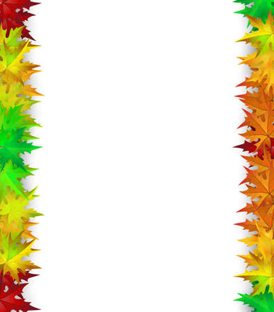 Vector background decorated with colorful autumn leaves, card, bannerのイラスト素材