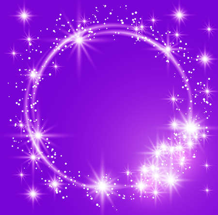 Glowing blue background with sparkle stars round frame. for web designのイラスト素材