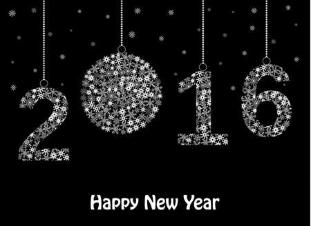 Happy New Year 2015 greeting card from white snowflakes. Vector illustrationのイラスト素材