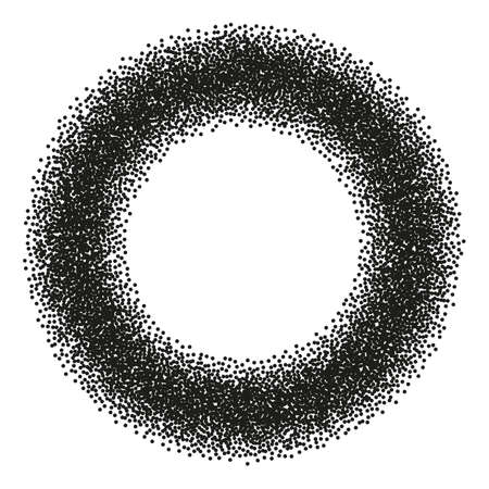 Abstract Halftone Dotwork Circle Banner.のイラスト素材