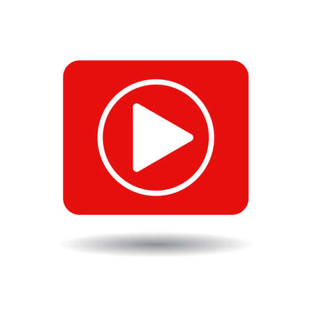 Play button web icon, vector illustration. Flat design styleのイラスト素材