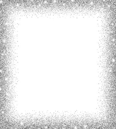 silver glitter background. silver sparkles on white background. Creative invitation for party, holiday, wedding, birthday. Vector illustration. Glitter seamless texture. Trendy modern illustrationのイラスト素材