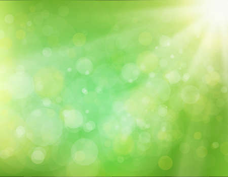 Green Sunburst abstract Background. Green rays of light. Vector bokeh blurred background.のイラスト素材