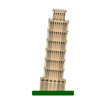 Pisa Leaning tower vector illustration. isolated on white backgroundのイラスト素材