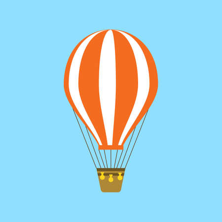 Hot air balloon icon. Flat design style. . Simple icon. Modern flat icon in stylish colors. Web site page and mobile app design element.のイラスト素材