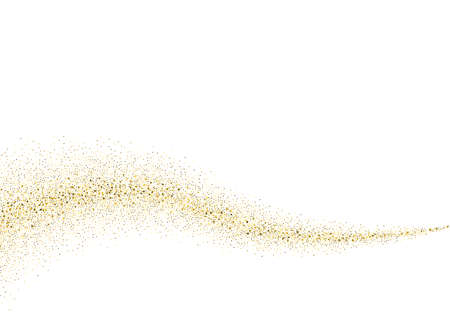 Vector gold glitter wave abstract background, golden sparkles on white background,  Gold glitter card design. vector illustration vip  design template.のイラスト素材