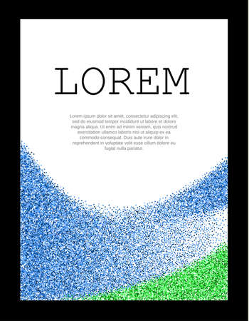 Template for banner, flyer, save the date, birthday party or other invitation background. blue, green glitter card design. vector illustration  design template.のイラスト素材