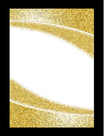Template for banner, flyer, save the date, birthday party or other invitation with gold background. Gold glitter card design. vector illustration  design template.のイラスト素材