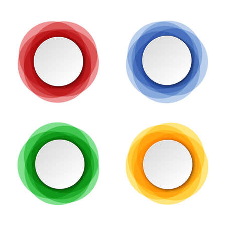 Set of round colorful vector shapes. Abstract vector banners. Design elements. vector illustrationのイラスト素材