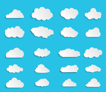 Vector illustration of clouds collection. Illustration messages in the form of clouds. Icon set.のイラスト素材