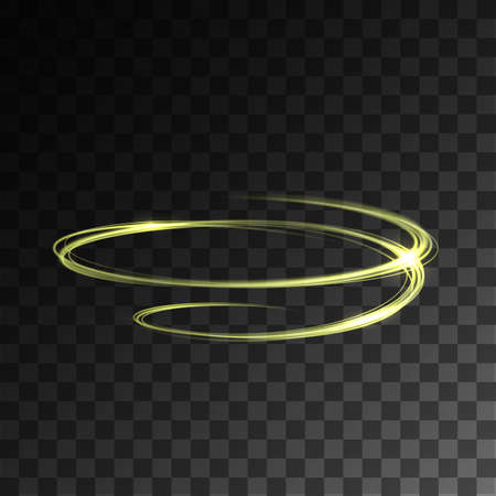 Neon blurry circles at motion . Abstract luminous rings slow shutter speed effect on transparent background. Bokeh glitter round shapes . Abstract lights at motion exposure timeのイラスト素材