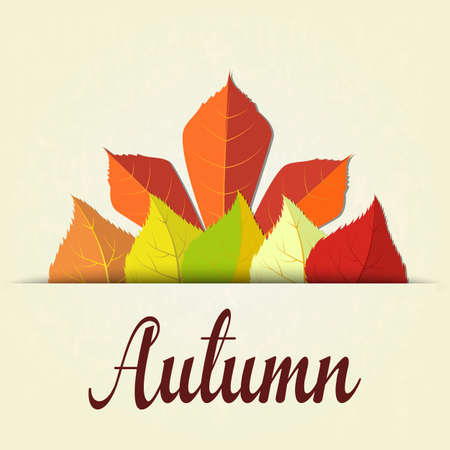 autumn background with red and yellow leaves, vector illustrationのイラスト素材