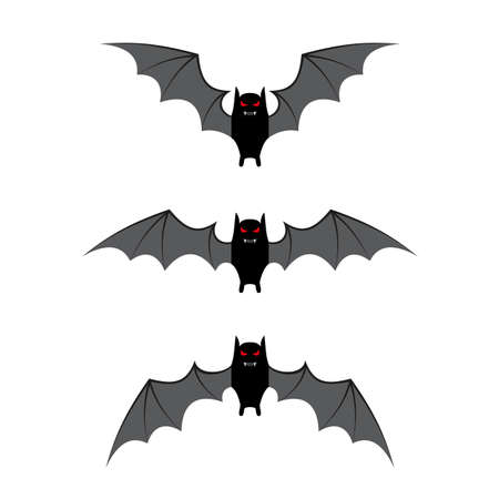 Bat flying cycle for animation. vector illustration for Halloween design, website, flier, invitation cardのイラスト素材