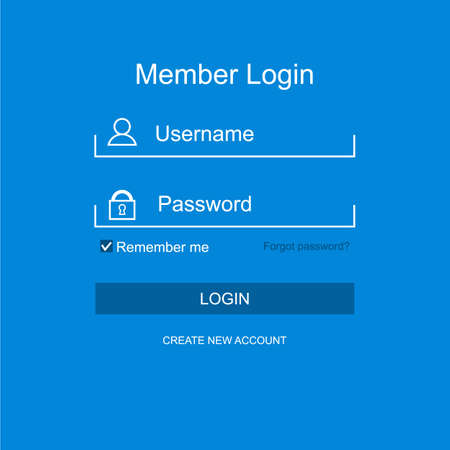 Login form menu with simple line icons. background Website element for your web design. Vector illustration.のイラスト素材