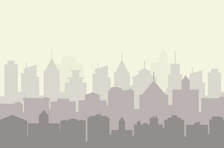 Modern City skyline . city silhouette. vector illustration in flat design. city landscape. Cityscape backgrounds. City at Early Morningのイラスト素材