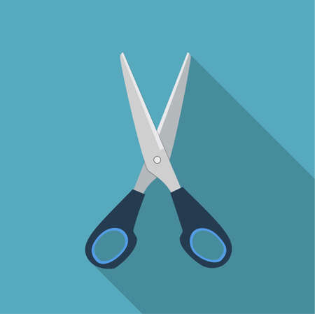 steel Scissors icon. Vector illustration flat design. Isolated on backgroundのイラスト素材