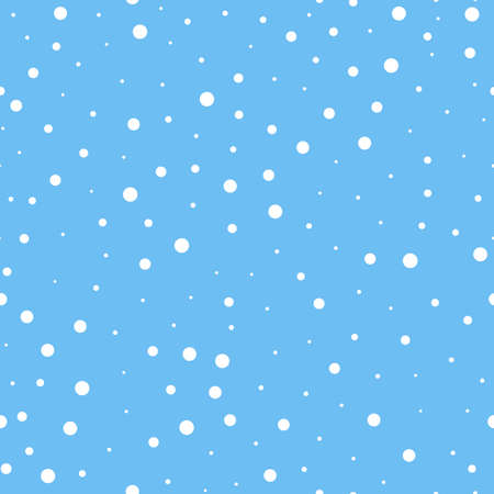 Flying snowflakes on a light blue background. Winter Abstract snowflakes seamless pattern. Falling snow. Vector illustrationのイラスト素材
