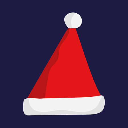 Santa Claus red hat isolated. Santa Christmas hat decoration. vector illustration in flat styleのイラスト素材