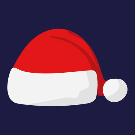 Santa Claus red hat isolated. Santa Christmas hat decoration. vector illustration in flat styleのイラスト素材