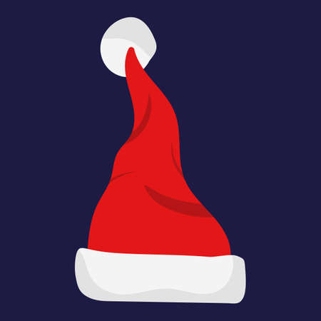 Santa Claus red hat isolated. Santa Christmas hat decoration. vector illustration in flat styleのイラスト素材