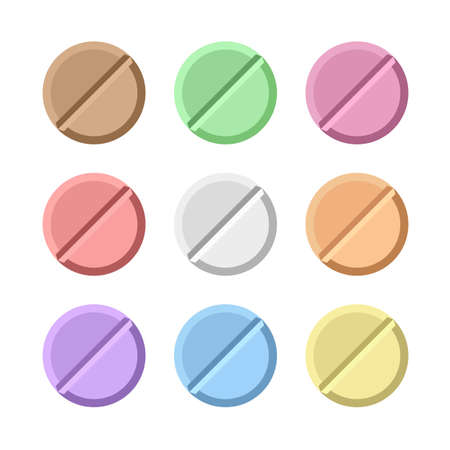 Set of vector pillsのイラスト素材