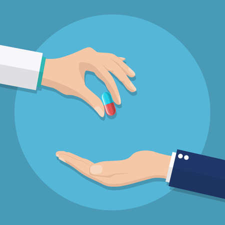 Taking the pills.のイラスト素材