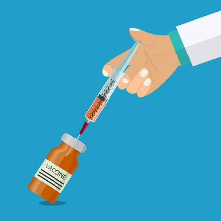 Doctor hand with syringeのイラスト素材