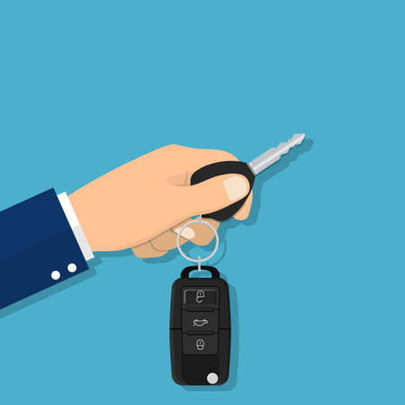 Hand holding car keyのイラスト素材