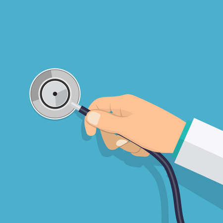 Hand holding stethoscope.のイラスト素材