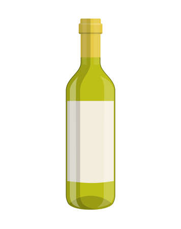 bottle of wine isolated on white backgroundのイラスト素材
