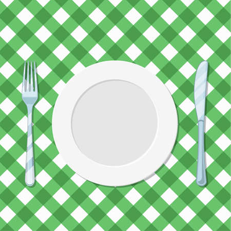 plate knife and forkの写真素材