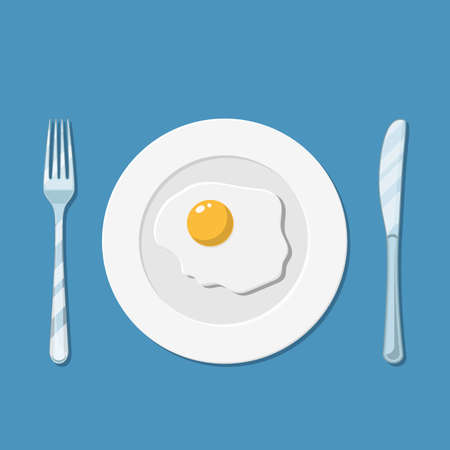 Plate with fried egg iconのイラスト素材