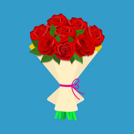 Red roses bouquetのイラスト素材