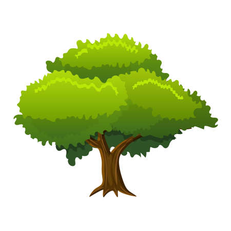Abstract tree in flat style isolated on white. vector illustrationのイラスト素材