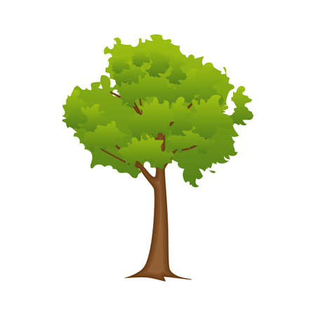 Abstract tree in flat style isolated on white. vector illustrationのイラスト素材