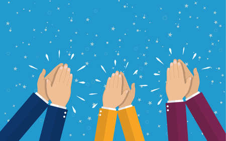 Human hands clapping. applaud hands. vector illustration in flat style.のイラスト素材