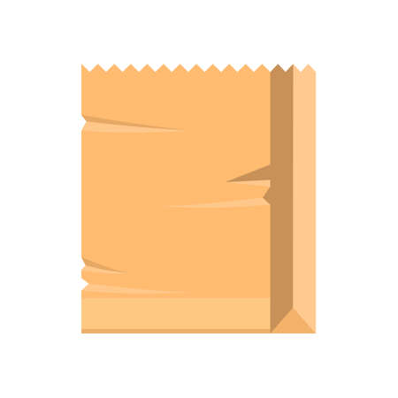 Paper shopping bag vector illustration in flat styleのイラスト素材