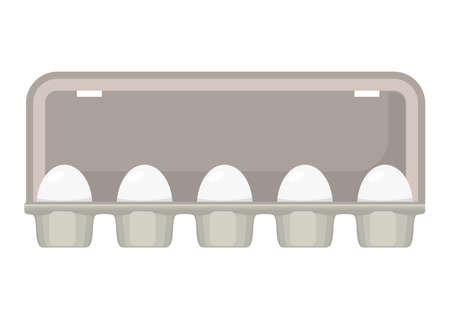 egg box with white fresh chicken eggs.のイラスト素材
