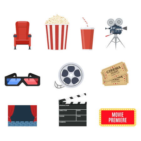 Set of cinema icons.のイラスト素材