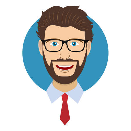 Man face with glasses icon.
